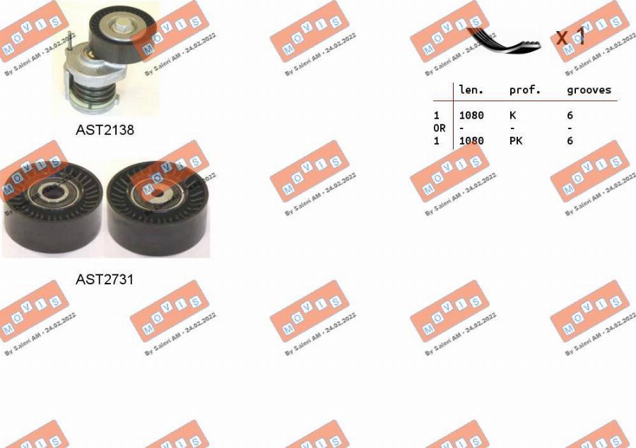 MOVIS ASTA0058 - V-Ribbed Belt Set car-mod.net