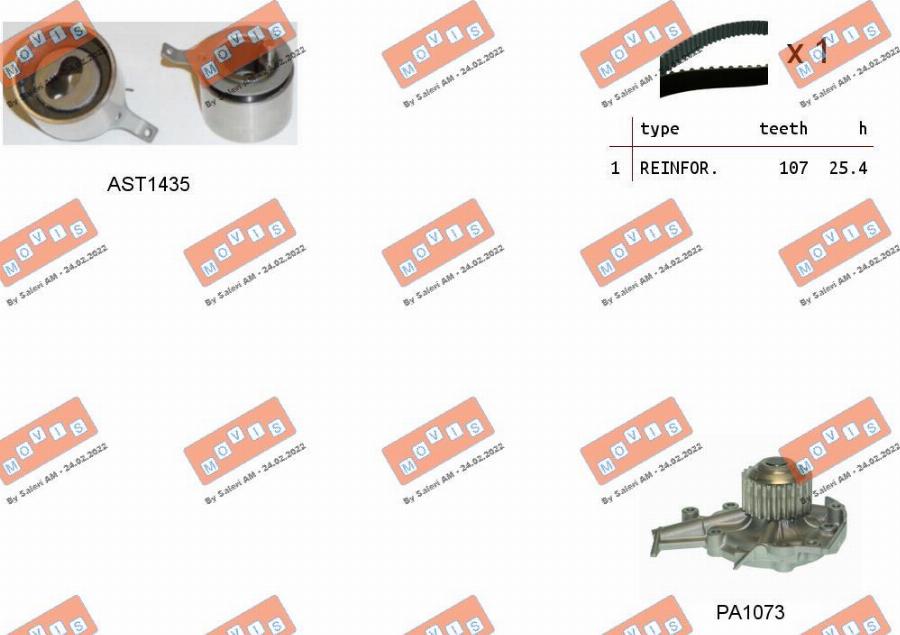 MOVIS ASTK0904PA - Water Pump & Timing Belt Set car-mod.net