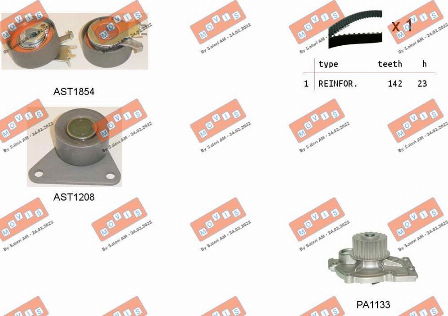 MOVIS ASTK0913PA - Water Pump & Timing Belt Set car-mod.net