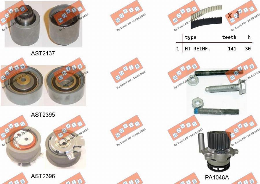 MOVIS ASTK0929PA - Water Pump & Timing Belt Set car-mod.net