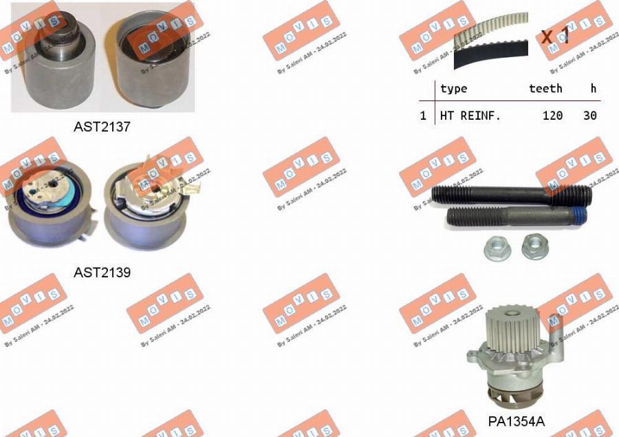 MOVIS ASTK0867PA2 - Water Pump & Timing Belt Set car-mod.net