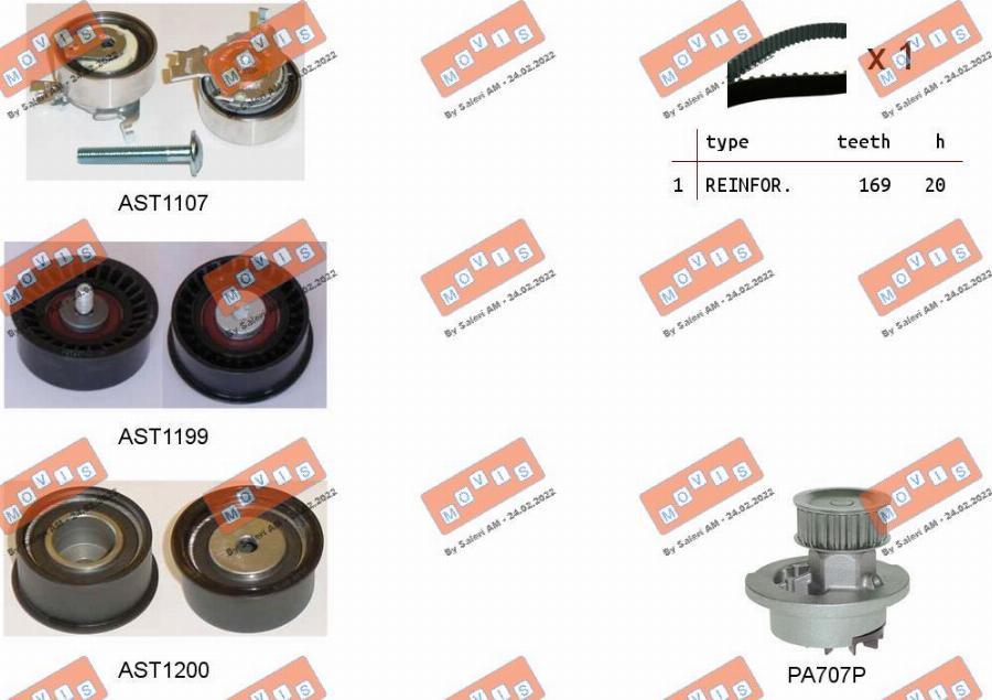 MOVIS ASTK0810PA - Water Pump & Timing Belt Set car-mod.net