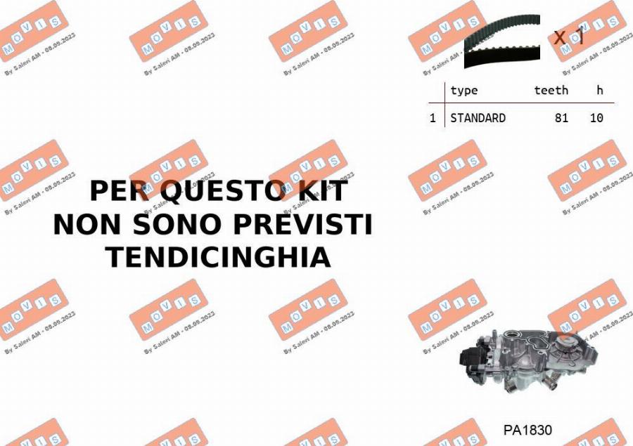 MOVIS ASTK0B06PA - Water Pump & Timing Belt Set car-mod.net