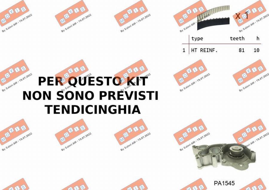 MOVIS ASTK0B02PA - Water Pump & Timing Belt Set car-mod.net