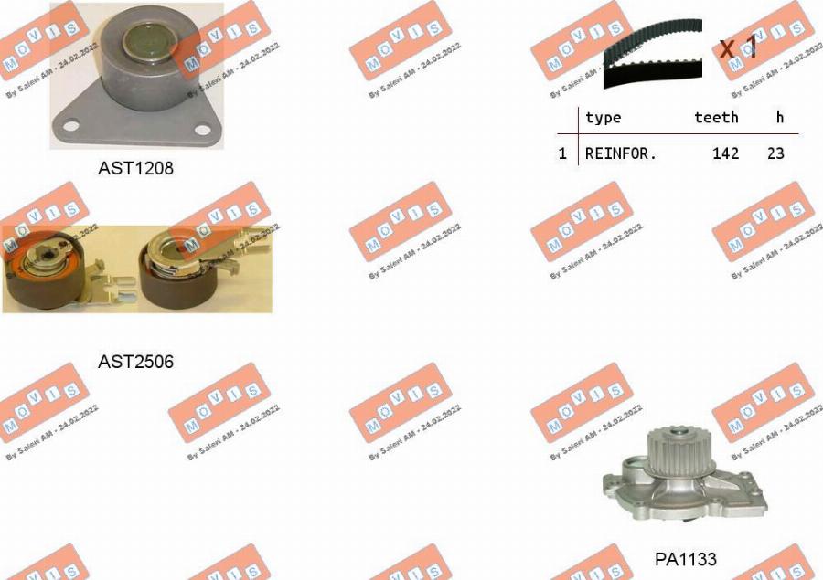 MOVIS ASTK1154PA - Water Pump & Timing Belt Set car-mod.net