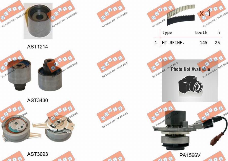 MOVIS ASTK1166PA2 - Water Pump & Timing Belt Set car-mod.net