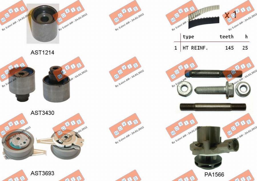 MOVIS ASTK1166PA - Water Pump & Timing Belt Set car-mod.net