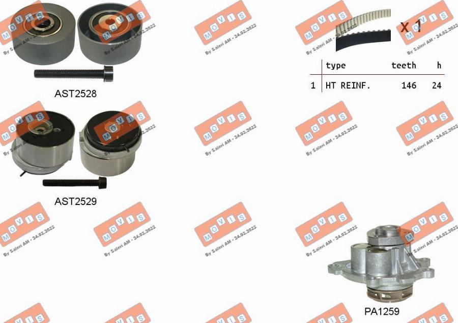 MOVIS ASTK1110PA - Water Pump & Timing Belt Set car-mod.net