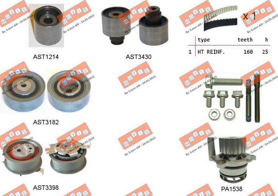 MOVIS ASTK1125PA - Water Pump & Timing Belt Set car-mod.net