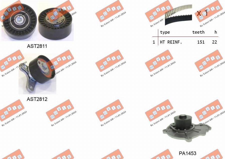 MOVIS ASTK1128PA - Water Pump & Timing Belt Set car-mod.net