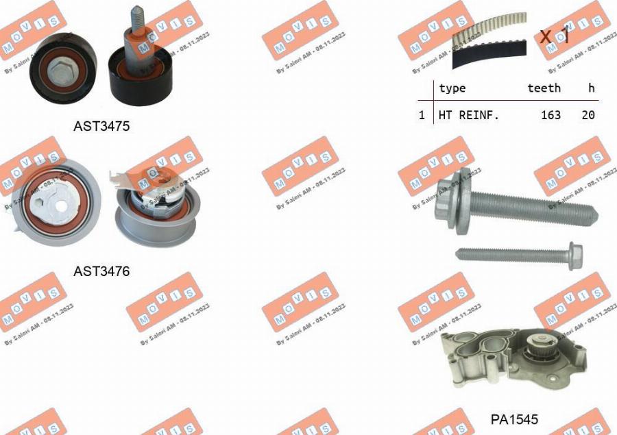 MOVIS ASTK1174PA2 - Water Pump & Timing Belt Set car-mod.net