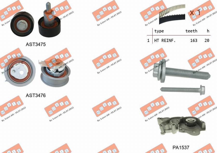MOVIS ASTK1174PA - Water Pump & Timing Belt Set car-mod.net