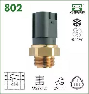 MTE-Thomson 802 - Temperature Switch, radiator / air conditioner fan car-mod.net