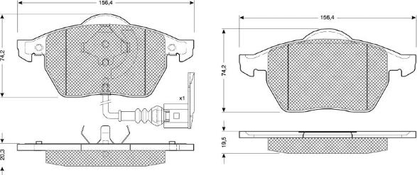 MTR MT525 - Brake Pad Set, disc brake car-mod.net