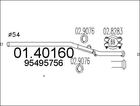 MTS 01.40160 - Exhaust Pipe car-mod.net