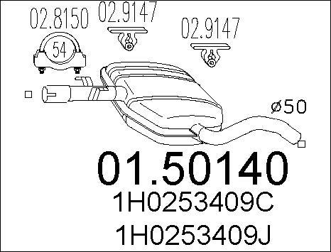 MTS 01.50140 - Middle Silencer car-mod.net