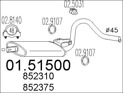 MTS 01.51500 - Middle Silencer car-mod.net