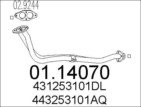 MTS 01.14070 - Exhaust Pipe car-mod.net