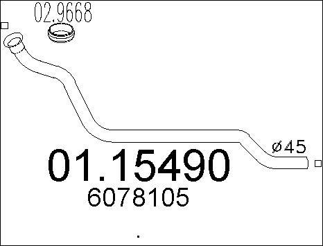 MTS 01.15490 - Exhaust Pipe car-mod.net