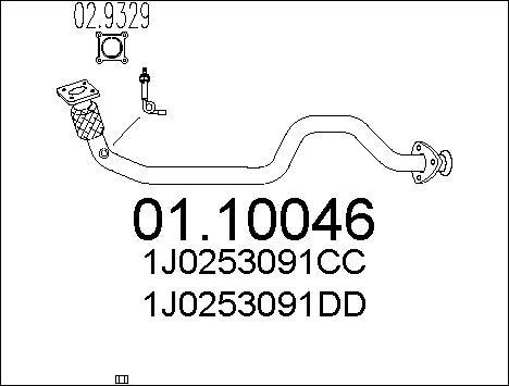MTS 01.10046 - Exhaust Pipe car-mod.net