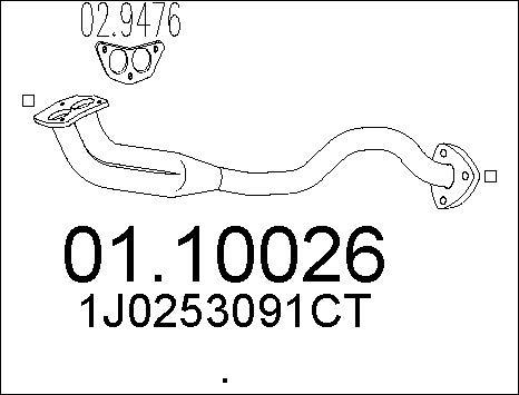 MTS 01.10026 - Exhaust Pipe car-mod.net