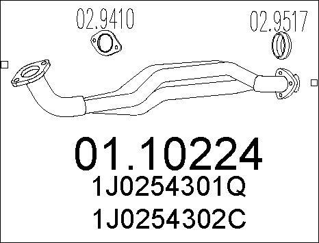 MTS 01.10224 - Exhaust Pipe car-mod.net