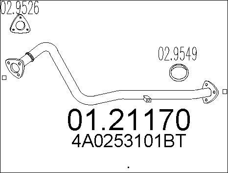 MTS 01.21170 - Exhaust Pipe car-mod.net