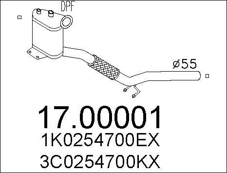 MTS 17.00001 - Soot / Particulate Filter, exhaust system car-mod.net