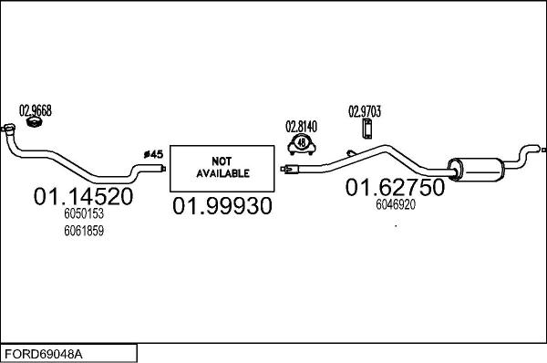 MTS FORD69048A008719 - Exhaust System car-mod.net