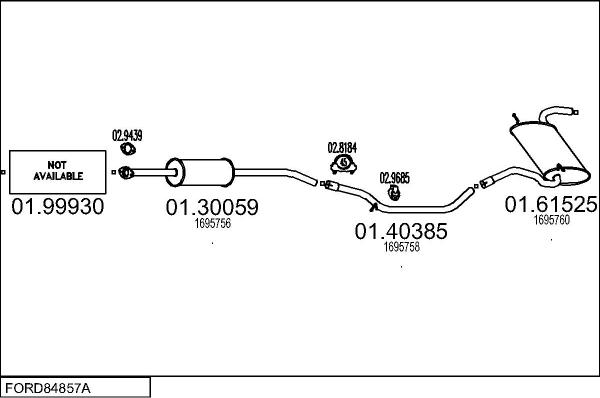MTS FORD84857A055512 - Exhaust System car-mod.net