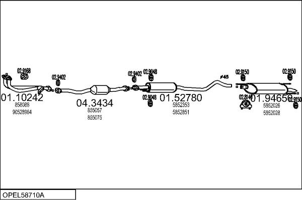 MTS OPEL58710A008900 - Exhaust System car-mod.net