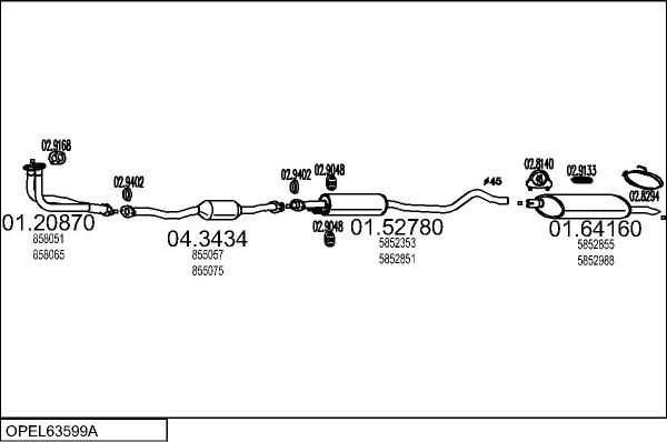 MTS OPEL63599A008900 - Exhaust System car-mod.net