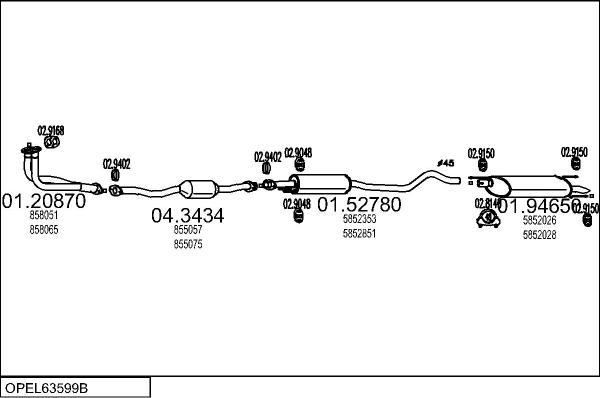 MTS OPEL63599B008900 - Exhaust System car-mod.net