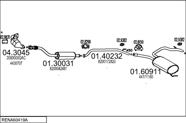 MTS RENA60419A015711 - Exhaust System car-mod.net