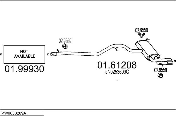 MTS VW0030209A023179 - Exhaust System car-mod.net