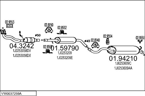 MTS VW0037259A008460 - Exhaust System car-mod.net