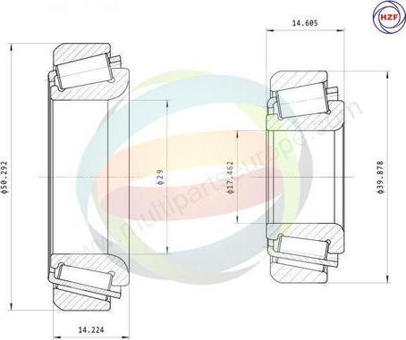 Multiparts 70-210045 - Bearing Kit, wheel hub car-mod.net