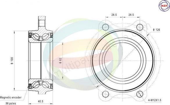 Multiparts 70-210068 - Bearing Kit, wheel hub car-mod.net
