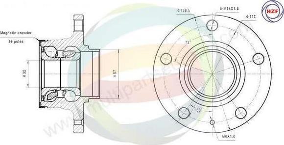 Multiparts 70-210037 - Bearing Kit, wheel hub car-mod.net