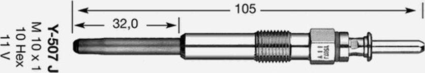 NGK Y-507J - Glow Plug car-mod.net