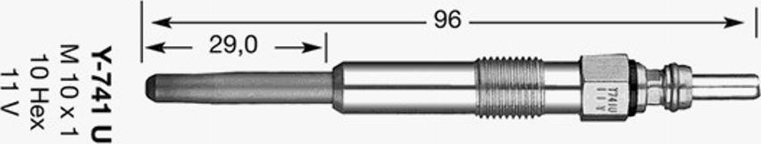 NGK Y-741U - Glow Plug car-mod.net