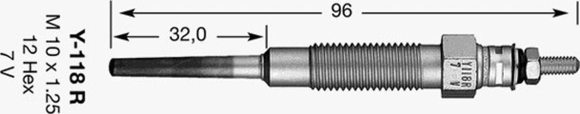NGK Y-118 R - Glow Plug car-mod.net