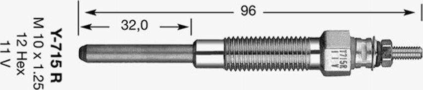 NGK Y-715 R - Glow Plug car-mod.net