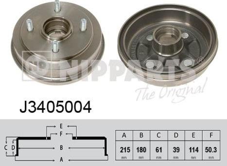 Nipparts J3405004 - Brake Drum car-mod.net