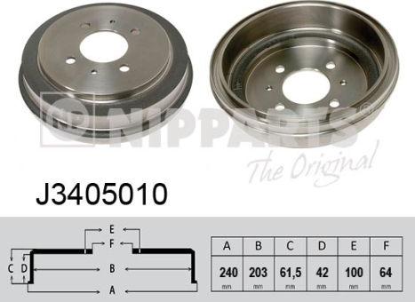 Nipparts J3405010 - Brake Drum car-mod.net