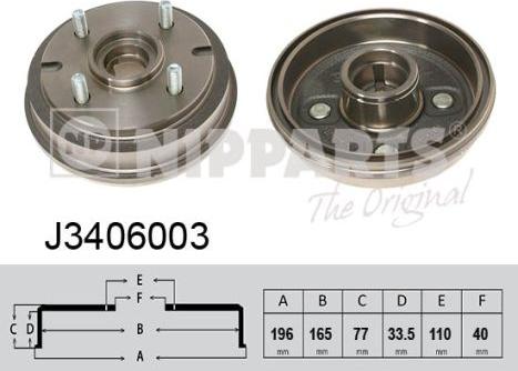 Nipparts J3406003 - Brake Drum car-mod.net