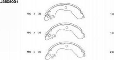 Nipparts J3505031 - Drum Brake Shoe Set car-mod.net