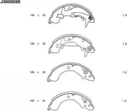 Nipparts J3505026 - Drum Brake Shoe Set car-mod.net