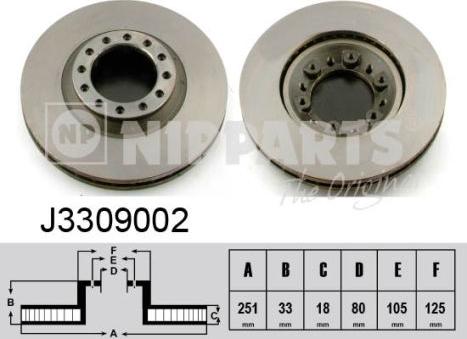 Nipparts J3309002 - Brake Disc car-mod.net