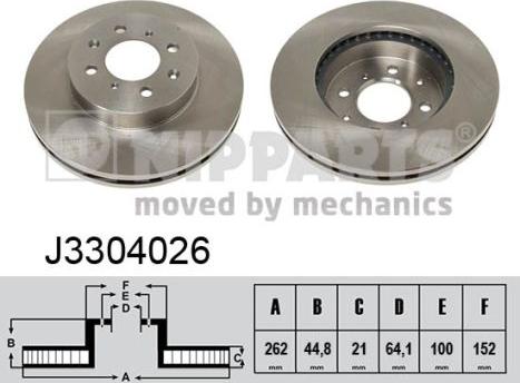 Nipparts J3304026 - Brake Disc car-mod.net